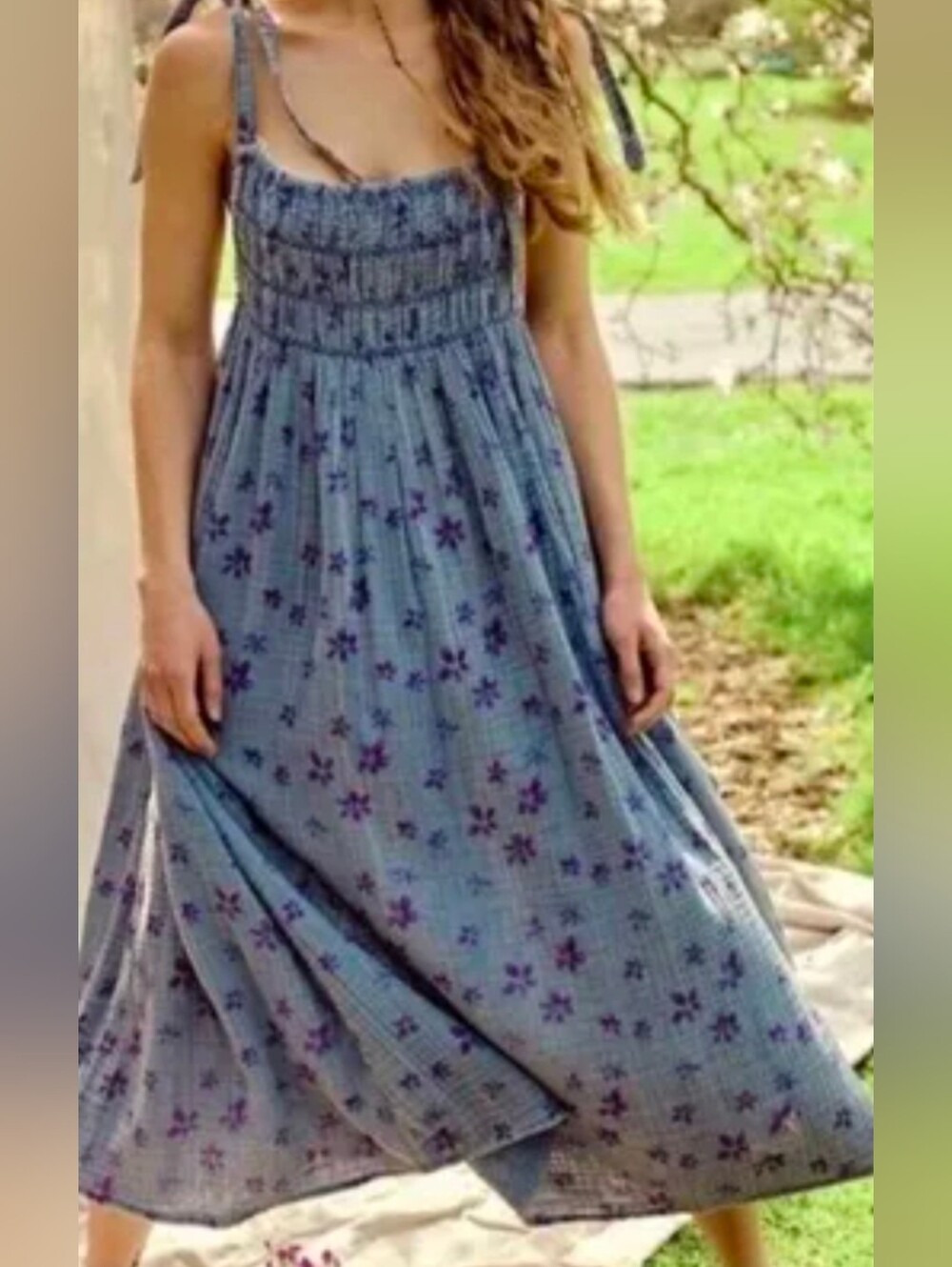 Free People Blue Floral Maxi Dress